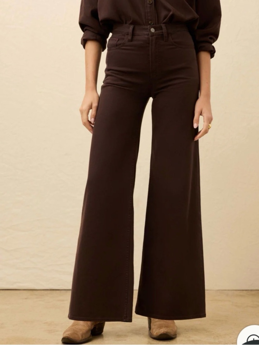 Faherty High-Waist Saturday Denim in Deep Chocolate